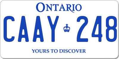 ON license plate CAAY248