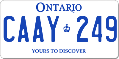 ON license plate CAAY249