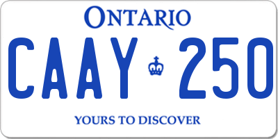 ON license plate CAAY250