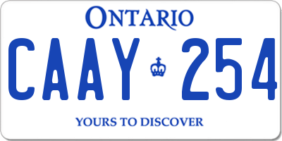 ON license plate CAAY254