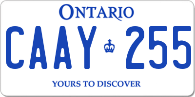 ON license plate CAAY255