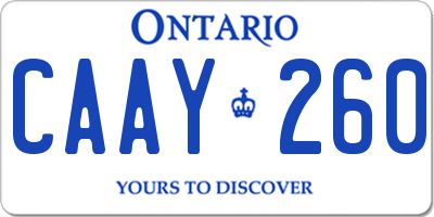 ON license plate CAAY260