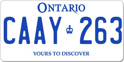 ON license plate CAAY263