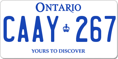 ON license plate CAAY267