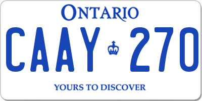 ON license plate CAAY270