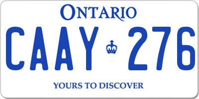 ON license plate CAAY276