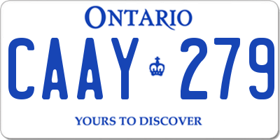 ON license plate CAAY279