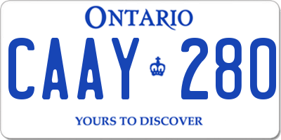 ON license plate CAAY280