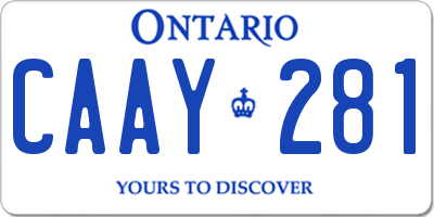 ON license plate CAAY281