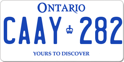 ON license plate CAAY282