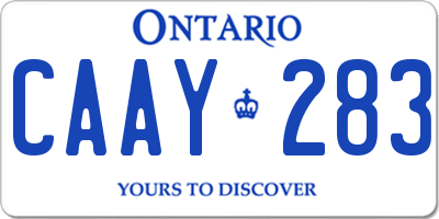 ON license plate CAAY283