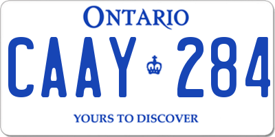 ON license plate CAAY284