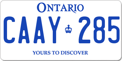 ON license plate CAAY285