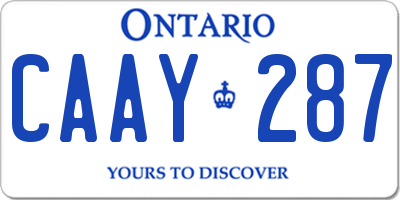 ON license plate CAAY287