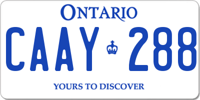 ON license plate CAAY288