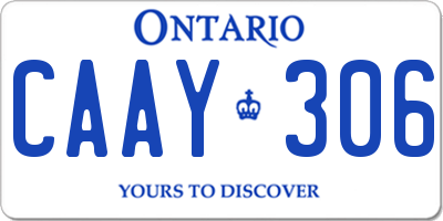 ON license plate CAAY306