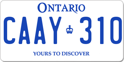 ON license plate CAAY310