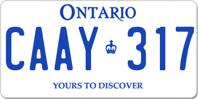 ON license plate CAAY317