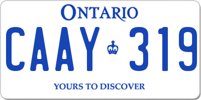 ON license plate CAAY319