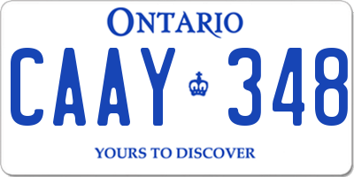 ON license plate CAAY348