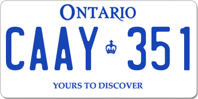 ON license plate CAAY351