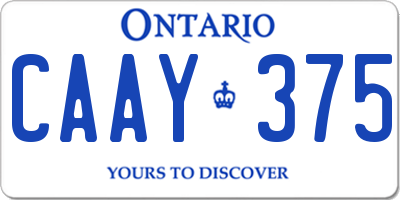 ON license plate CAAY375