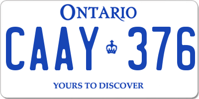 ON license plate CAAY376