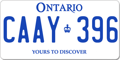 ON license plate CAAY396