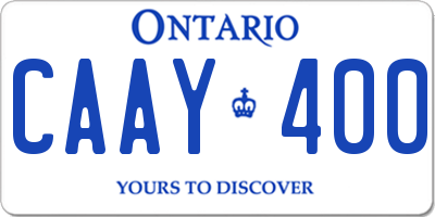 ON license plate CAAY400