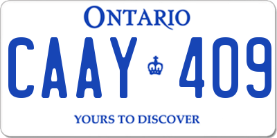 ON license plate CAAY409