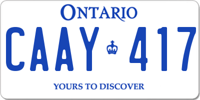 ON license plate CAAY417