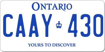 ON license plate CAAY430