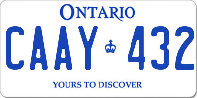 ON license plate CAAY432