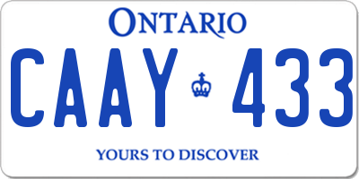 ON license plate CAAY433