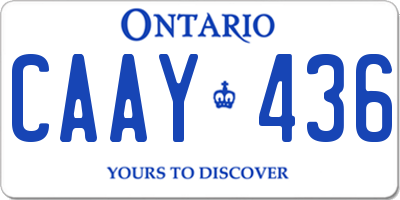 ON license plate CAAY436