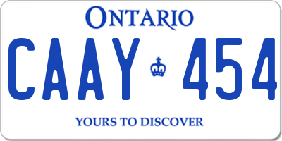 ON license plate CAAY454