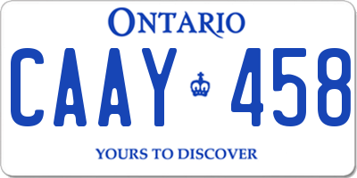 ON license plate CAAY458