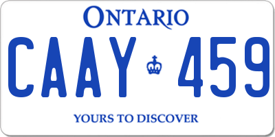 ON license plate CAAY459