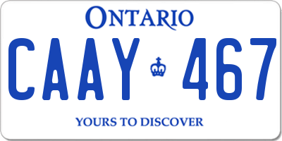 ON license plate CAAY467