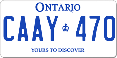 ON license plate CAAY470