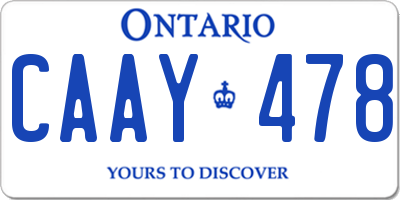 ON license plate CAAY478