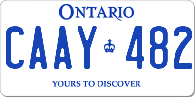 ON license plate CAAY482