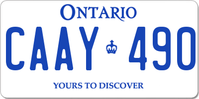 ON license plate CAAY490