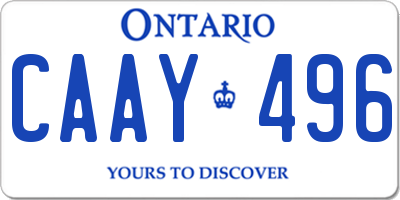 ON license plate CAAY496