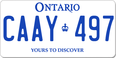 ON license plate CAAY497