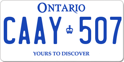 ON license plate CAAY507