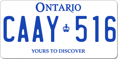 ON license plate CAAY516