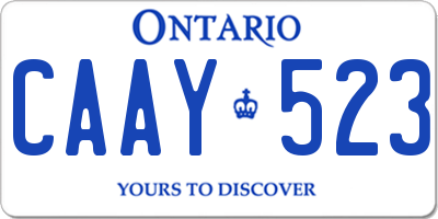 ON license plate CAAY523