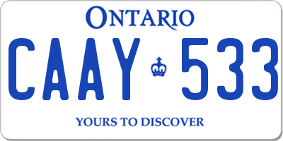 ON license plate CAAY533