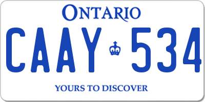 ON license plate CAAY534